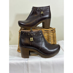 Women's Dansko Leather Ankle Boots Brown/Tan Size 41